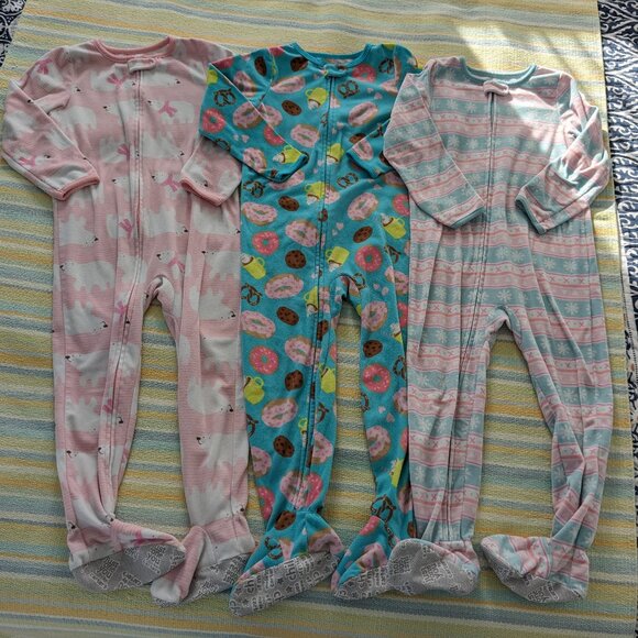 Cozy Kids Pajamas Set - Pink, Blue, and Pink Stripes - Picture 1 of 14
